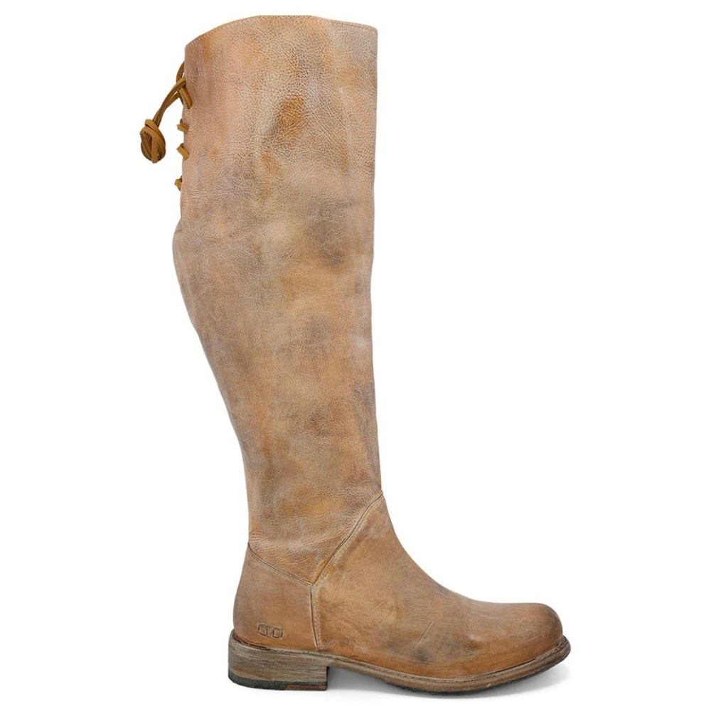 Bed Stu Tan Over the Knee Boots lace up back Manchester boot